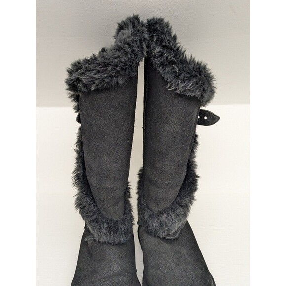 Bearpaw Sheilah 2139W Womens Size 7 Black Suede Slip On Casual Dress Boots - Picture 4 of 10